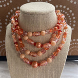 Orange,.,Vintage beaded Necklace