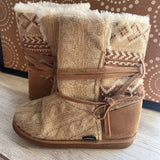 Lukees,Tan,7,Knit Slipper