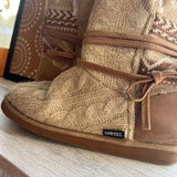 Lukees,Tan,7,Knit Slipper