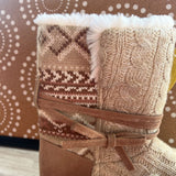 Lukees,Tan,7,Knit Slipper