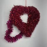 Red,2 Pc,Tinsel Heart Decor