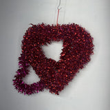 Red,2 Pc,Tinsel Heart Decor