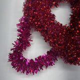 Red,2 Pc,Tinsel Heart Decor