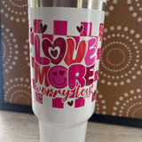 SS Tumbler,Wht Pnk,40 oz,Love More