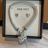 Heart Earings,Silver,2 pc,charms