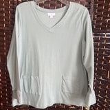 J Jill,Green,Medium,Long Sleeve Top With Pockets