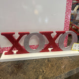 Red/Wh,11X4 in,XOXO sign