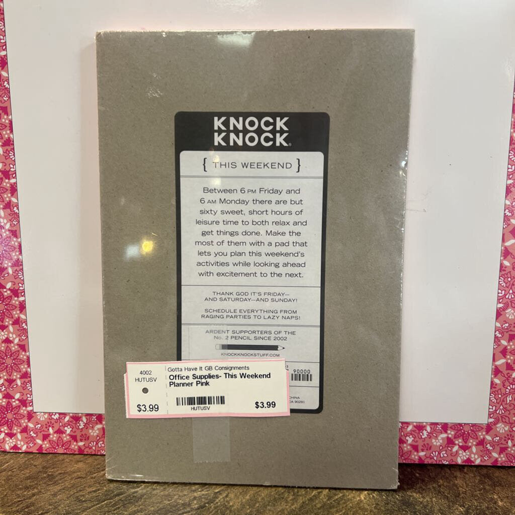 Pink, This Weekend Planner