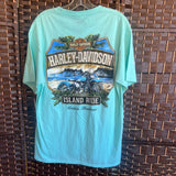 harley davidson,Teal,Large,Tee
