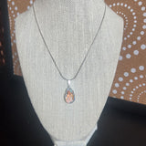 Silver, Iridescent Teardrop Necklace