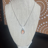 Silver, Iridescent Teardrop Necklace