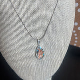 Silver, Iridescent Teardrop Necklace