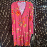 Susan Graver,Orange+,1X,Floral Duster