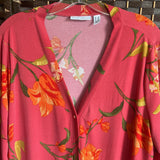 Susan Graver,Orange+,1X,Floral Duster