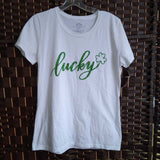 Wh/Gr,Medium,Lucky Tee