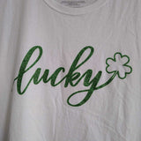 Wh/Gr,Medium,Lucky Tee