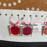 Red+,4 Pc,Wine Glass Charms