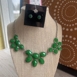 WITH EARINGS,Silver Grn,3 pc,Jade