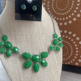 WITH EARINGS,Silver Grn,3 pc,Jade