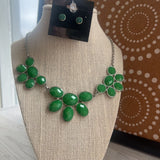 WITH EARINGS,Silver Grn,3 pc,Jade