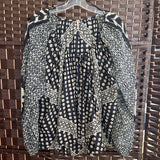 Free People,Black/Flowers,M,Blouse