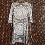 INC,Gray/White,Small,Rhinestone Collar Dress