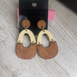 Dark/Light Wood, Loop Wood Earrings