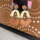 Dark/Light Wood, Loop Wood Earrings