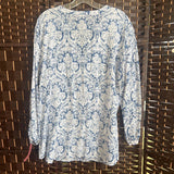 Grand & Greene,Blue/White,1X,Button Blouse