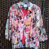 Alfred Dunner,Coral+,8,2 Layer Floral Top