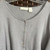 J Jill,Gray+,XL,Floral Button Top