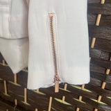 CANDIES,Light Pink,Large,Lace/Zip Sleeve Blazer