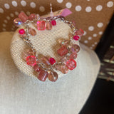 Pink, Beaded Chain Bracelet