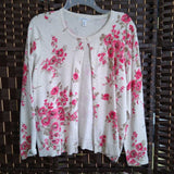 Croft & Barrow,Cream+,PXL,Floral Cardigan