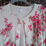 Croft & Barrow,Cream+,PXL,Floral Cardigan