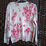 Croft & Barrow,Cream+,PXL,Floral Cardigan