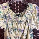INC,Yellow+,0X,Floral Crop Top