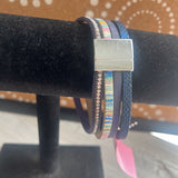 Multi, Faux Leather Bracelet