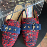 Talbots,Red+,7.5,Woven Buckle Flats