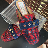 Talbots,Red+,7.5,Woven Buckle Flats