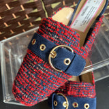 Talbots,Red+,7.5,Woven Buckle Flats