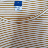 Old Navy,Tan/White,Small,Short Sleeve Top