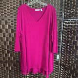 Susan Graver,Pink,2X,3/4 Sleeve Top