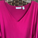 Susan Graver,Pink,2X,3/4 Sleeve Top