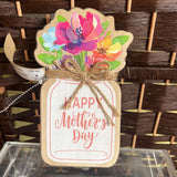 Wood w/Flowers,Small,Plaque