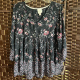 KNOX ROSE,Purple+,Large,Floral Blouse
