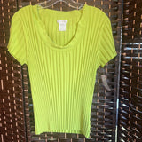 Worthington,Green,Large,Short Sleeve Sweater