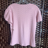 Mauve,Medium,Lace V Neck