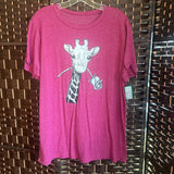 Pink,Large,Giraffe Tee