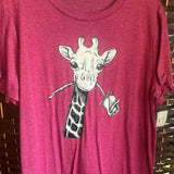 Pink,Large,Giraffe Tee